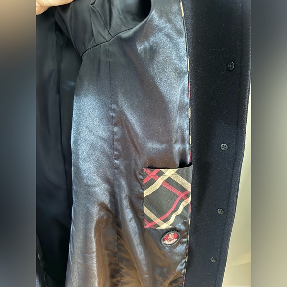 Navy Pendleton long wool coat with hood - Picture 5 of 14